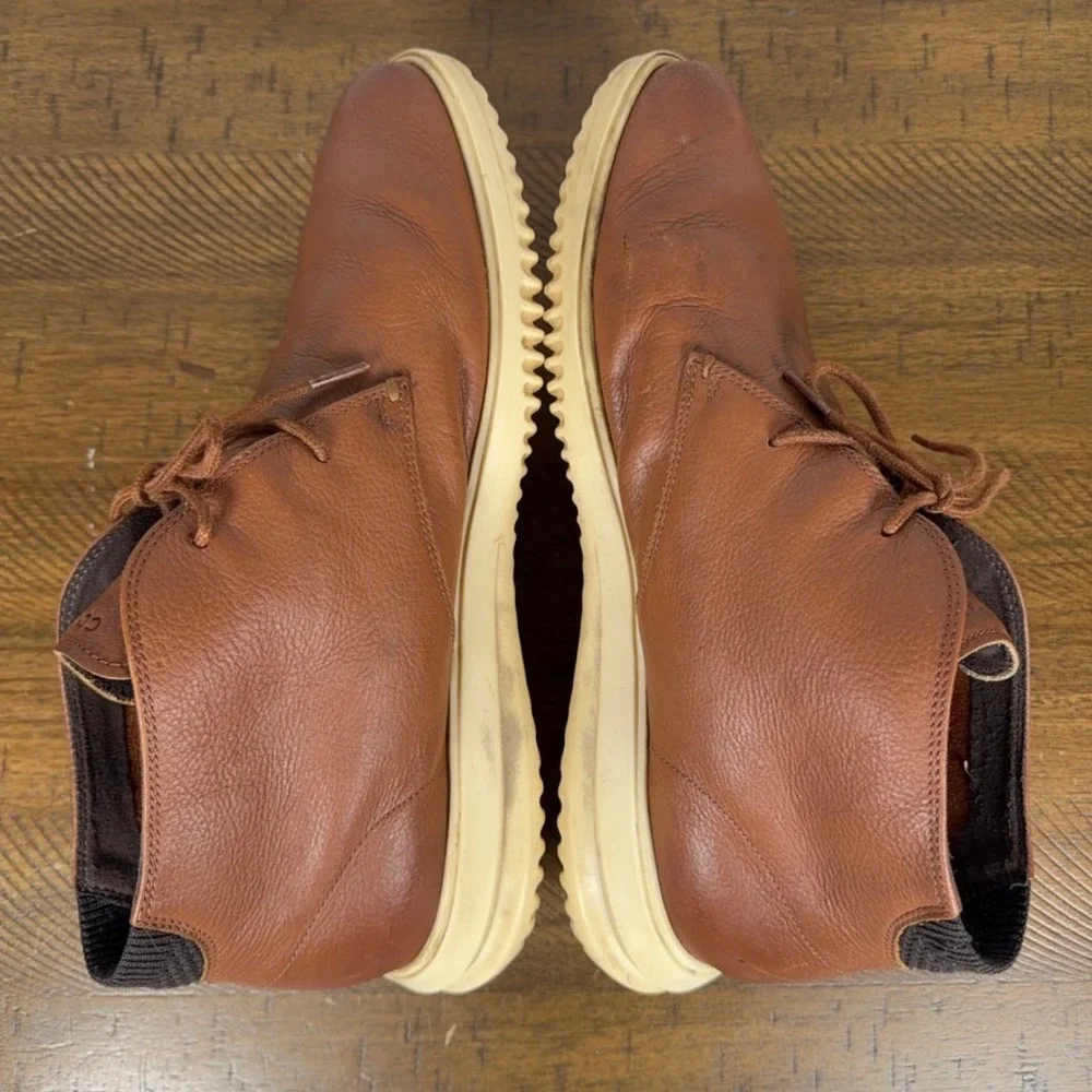 Cole‎ Haan Chukka Boots Mens 12W Brown Grand+ Leather Casual Comfort Shoes